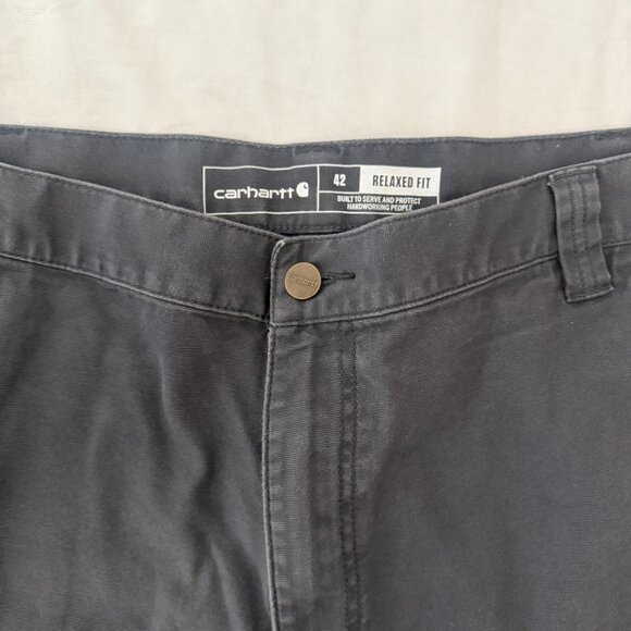 Carhartt Mens 42 Rugged Flex Relaxed Fit Canvas Utility Work Short Gray BS3652-M - Picture 2 of 7